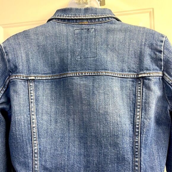 J CREW Blue Denim Jean Jacket with Button Closure and Distressed Accents- Small - Picture 10 of 13